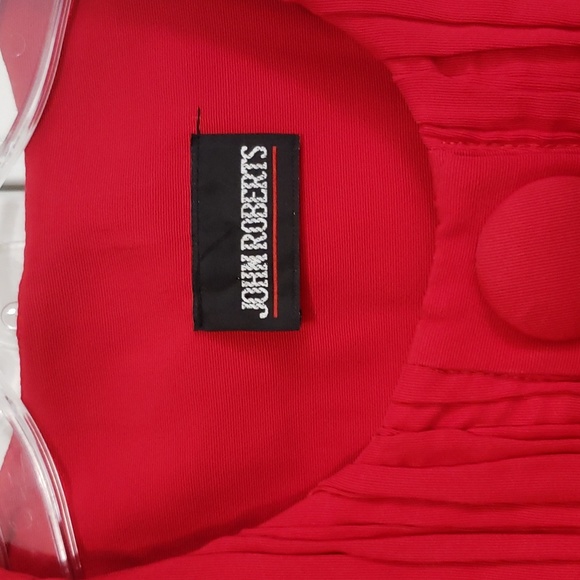 Vintage John Roberts Red Front Button Dress Top Three Oversized Buttons SZ 10/12 - Picture 5 of 12